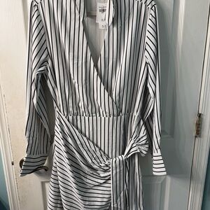 Abercrombie & Fitch Striped Wrap Dress